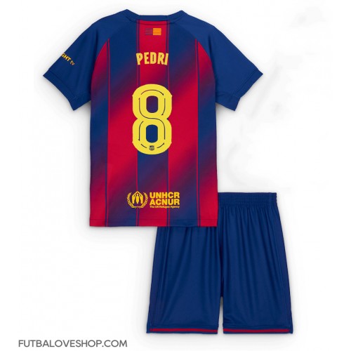 Dres Barcelona Pedri Gonzalez #8 Domáci pre deti 2025-26 Krátky Rukáv (+ trenírky)